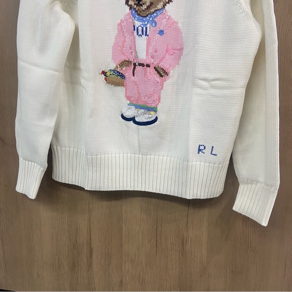 Polo by Ralph Lauren Cream Sweater with Bear Design - Picture 5 of 6